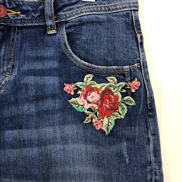 Zara Floral Embroidered Mid-Rise Skinny Jeans Sz 4 - Picture 13 of 13